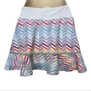 Lija Skort Athletic Chevron Skater Skirt Multi-color Tenniscore